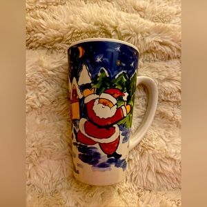 Set of two snowmen and Santa Claus mugs